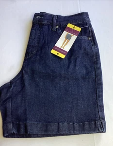 Gloria Vanderbilt Amanda Shorts High Rise Short Lenght Portland Dark Blue Size 6 - Picture 1 of 7