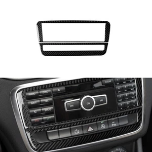 Carbon Fiber CD Seat Heat Console Sticker Trim Black For Mercedes Benz GLA CLA - Bild 1 von 1