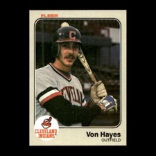 Von Hayes 1983 Fleer Cleveland Indians #412 NM Vintage!