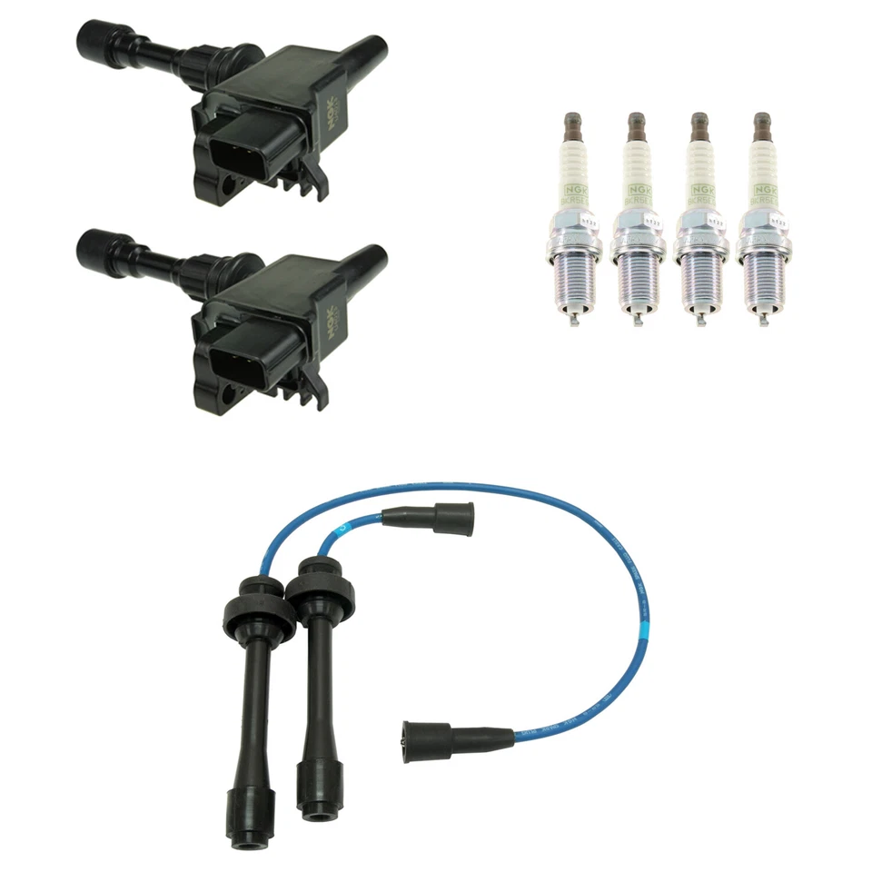 Kit de 4 bujías de platino NGK 2 cables de bobina de encendido para Mazda Miata 1,8 L4 DOHC Foto 1 de 1