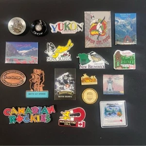 Vintage 70s Canada Travel Magnets | Metal, Rubber, Plastic | Lot of 18 - Picture 1 of 11