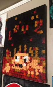 Original JUSTIN AERNI rare Large oil Painting 2019 canvas "BURNING LOVE" - Picture 1 of 3