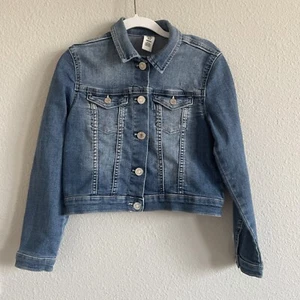 H & M  Denim Blue Jean Jacket Girls Size 10 - 11 yrs  Medium Wash - Picture 1 of 4