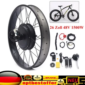 26 pulgadas *3.0'' Fat neumáticos bicicleta eléctrica kit de conversión 1500 W 48 V buje trasero motor rueda - Imagen 1 de 21