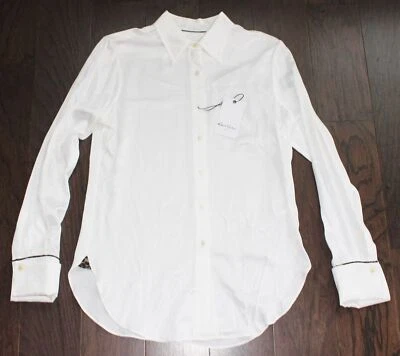 Nuevo $328 Robert Graham BLANCO Talla X-PEQUEÑO XS Gabriela Blusa Camisa Seda Viscosa Foto 1 de 4