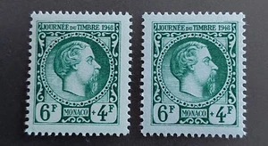 France Monaco 1948 300 + 301b New Luxury ** Charles III Stamp Day - Picture 1 of 3
