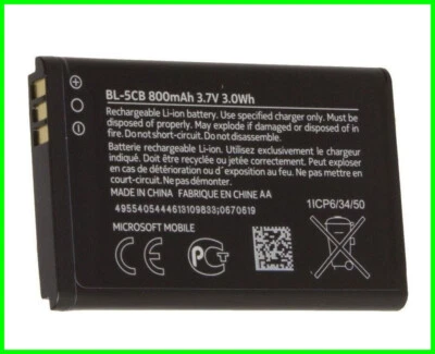 HUELLENWELT Batteria per Nokia BL-5CB batteria di ricambio per 105 100 150 101 103 109 111 113 1000