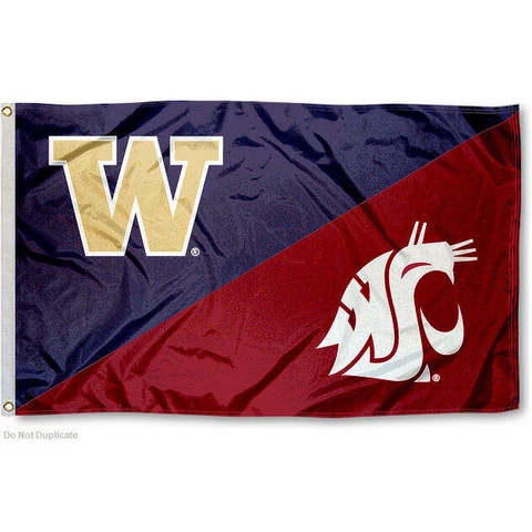 UW Huskies vs. WSU Cougars House Divided 3x5 Flag and Banner Cover