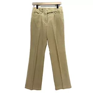 Jeans Talbots taglia 6P beige kaki pantaloni velluto a coste gamba dritta elasticizzati petite - Foto 1 di 6