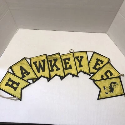 Mini pancarta Iowa Hawkeyes, mide 55" de ancho, usada Foto 1 de 4