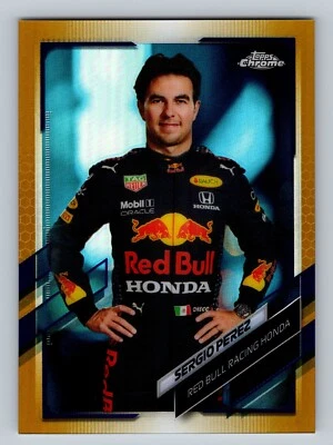 2021 Topps Chrome Formula 1 F1 Sergio Perez Gold/Purple Refractor #4 Red Bull - Image 1 of 2