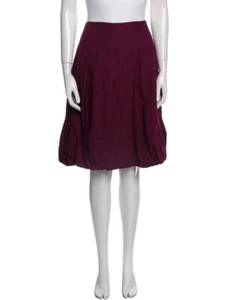 DRIES VAN NOTEN Purple Knee Length Wool Bubble Hem Skirt Size 38 T011 - Picture 1 of 7