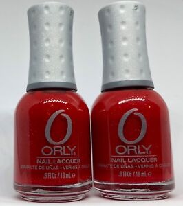 Orly Nail Polish RED CARPET 40634 Vivid Cherry Red w Micro Glitter Lacquer