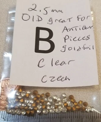 De colección Cristal 2.5mm Vidrio Estrás Checo Punta Trasera Joyería Artesanal Reparación 2005 Foto 1 de 2