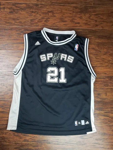Adidas San Antonio Spurs Tim Duncan #21 Youth Size XL (18-20) Kids White Jersey Cover