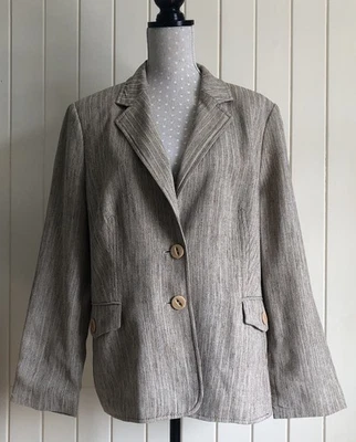 MARKS & SPENCER - Fabulous Beige Mix Smart Jacket - Size UK 20 - Image 1 of 4