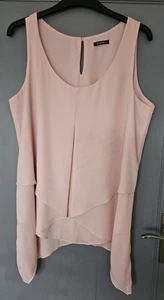 Ladies pale pink waterfall front sleeveless blouse top, Roman, Size 12 - Picture 1 of 8