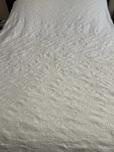 COVERLET IN WHITE KING SIZE COTTON MADE IN PORTUGAL BY DOCOFIL - Picture 1 of 5