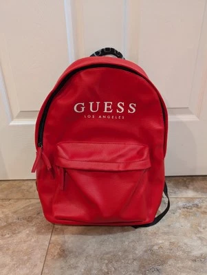 Mochila Guess Los Angeles de cuero sintético roja unisex excelente estado Foto 1 de 4