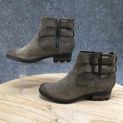 Sorel Botas Mujer 8.5 Taupe Lolla Botines Cuero Hebilla Cremallera NL3080-245 Foto 1 de 4