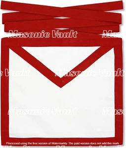Masonic Royal Arch Aprons – White Duck Cloth with Red Trim, Straps upto 60 wais - Picture 1 of 2