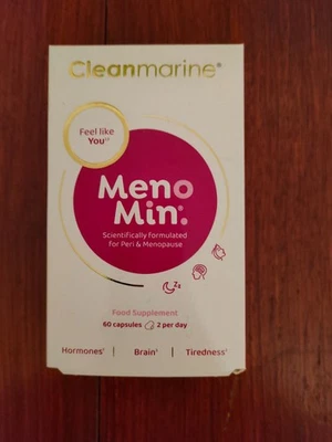 Cleanmarine Menomin 60 Capsules for Peri & Menopause BBE 04/26 New Free UK P&P