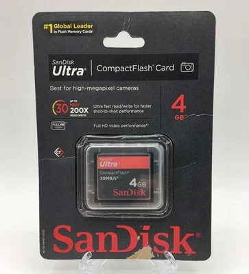 B SanDisk 4 GB 30 MB/s ULTRA CF Compact Flash Memory Card (SDCFH-004G-A11) - Image 1 of 2
