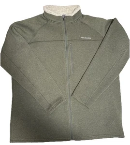 Columbia Men's Size 2XL Pullover Sweater Quarter Zip Classic Cotton Olive Green - Picture 1 of 10