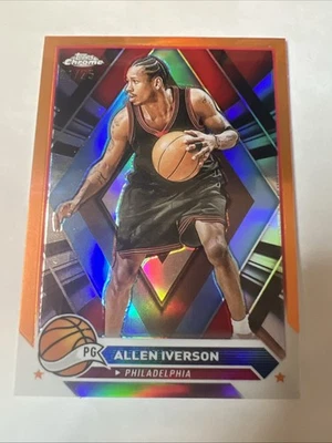 Allen Iverson 2024-25 Topps Chrome Orange Refractor /25 #66 - Image 1 of 3