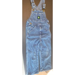 John Deere Denim Overalls Kids Bib Overalls Adjustable Straps Size 6 - Picture 1 of 4