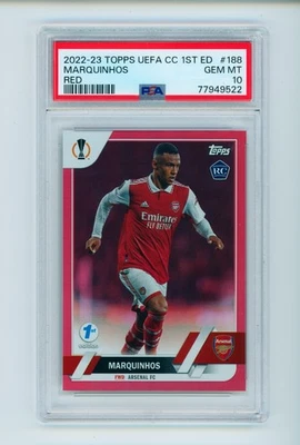 2022-23 Marquinhos Topps UCC 1st Edition Red Arsenal FC Rookie Card 3/5 PSA 10 - Image 1 of 3