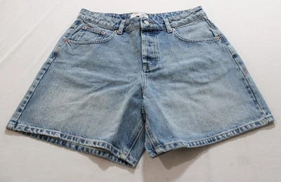 Pantalones Cortos de Denim Topshop Para Mujer Tiro Alto 5 Bolsillos Editor CL8 Blanqueador Talla EE. UU.:10 NUEVOS CON ETIQUETAS Foto 1 de 3