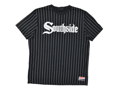 Бейсбольная футболка New Era Southside в тонкую полоску размер XL черно-белая стиль MLB Red Sox - Изображение 1 из 4