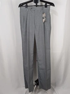 Vintage Givenchy Monsieur Gray Pleated Pants 32 Mens NWT Unhemmed Trousers  - Picture 1 of 8