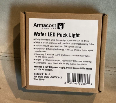 Armacost Lighting Wafer Thin Soft White LED Puck Light Polished Chrome Finish - Image 1 of 2