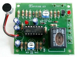 Sound Switch Controller Delay Time Off Relay 12VDC 10A [ Unassembled kit ] - Picture 1 of 1