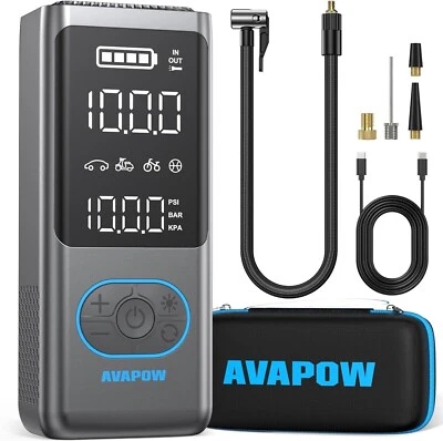 🔥AVAPOW AP18 Tire Inflator Portable Compact Air Compressor 150 PSI Cordless 🔥
