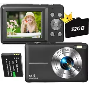 44MP 1080P HD 16X Zoom 2.4" LCD Compact Beginner Digital SLR Camcorder - Picture 1 of 44