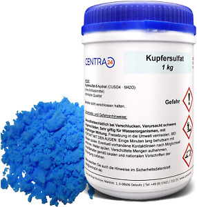 Centra24 Kupfersulfat 1kg in Dose, Kupfervitriol, Kupfer-II-sulfat-5-hydrat