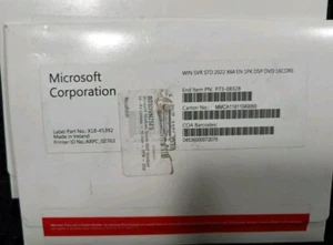 Microsoft Windows SVR STD 2022 X64 EN 1PK DSP DVD 16CORE - Picture 1 of 6