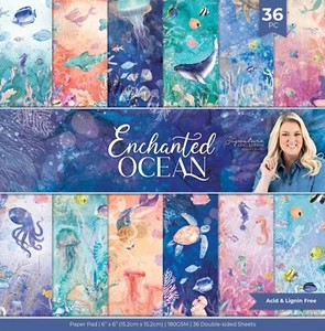 Crafter's Companion - ENCHANTED OCEAN - 6" X 6" Double Sided 36 SHEETS - Picture 1 of 24