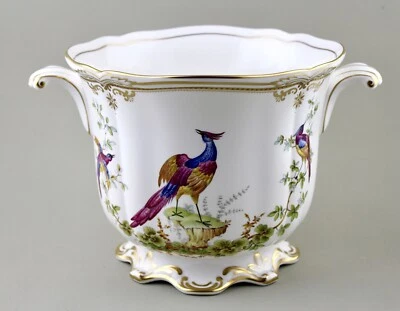 SPODE CHINA CHELSEA BIRD LARGE PLANTER OR WINE COOLER ROYAL PROVENANCE NR MINT! - Image 1 of 4