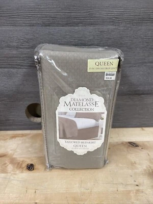 Falda de cama Diamond Matelasse a medida Queen Taupe nueva Foto 1 de 4