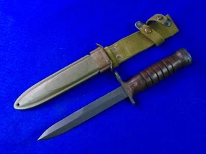US WW2 Utica Bayonet Fighting Knife w/ Scabbard - Picture 1 of 23