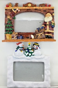 BEAUTIFUL! 2-pack Heavy Resin 3-D Christmas Holiday Photo Frames FREE SHIPPING! - Picture 1 of 7