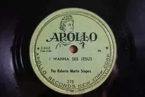 Roberta Martin Singers Gospel 78 Let Dieu Abide / I Wanna See Jésus Apollo 275 E - Imagen 1 de 2