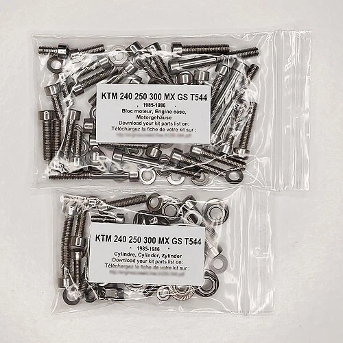 KTM 240 250 300 MX MXC GSXC 1985-1986 двигатель 544 из нержавеющей стали allen винт набор - Изображение 1 из 1
