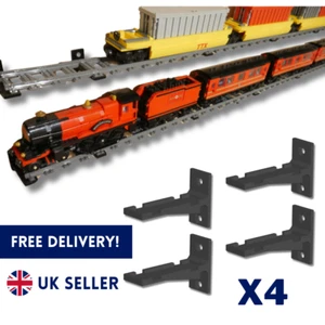 4X Wall Mount Brackets for Lego Train Track Display Holder Shelf Clips Hooks UK - Picture 1 of 4