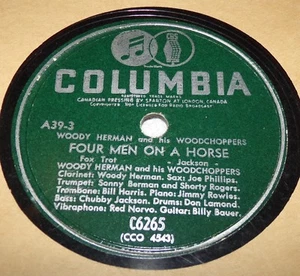 Columbia C6265 Woody Herman & His Woodchoppers Four Men On A Horse 78 RPM E- - Picture 1 of 2