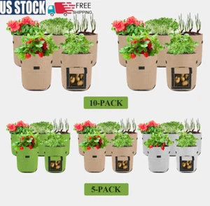 5/10-Pack Potato Grow Bags Garden Vegetable Plant Pots 7 Gallon - Picture 1 of 31